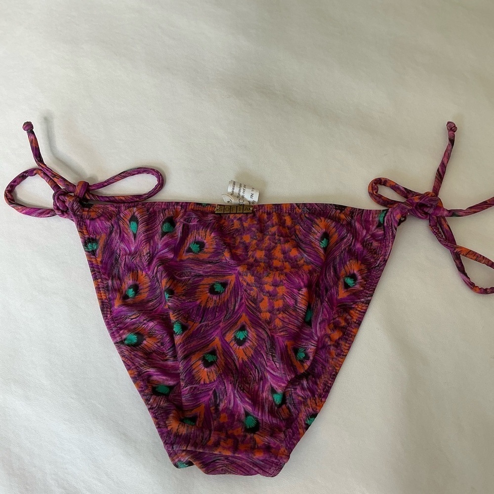 Sofia by Vix Vibrant Purple and Teal Bikini Waist Ties Bottom - Picture 3 of 10